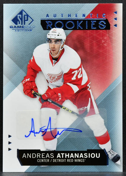 2015-16 SP Game Used Authentic Rookies Andreas Athanasiou Red Wings RC Auto 9080