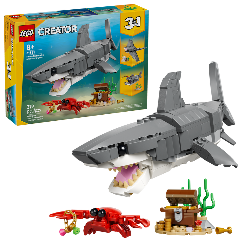 Fierce Shark with a Treasure Chest (31381)