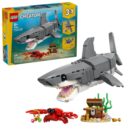 Fierce Shark with a Treasure Chest (31381)