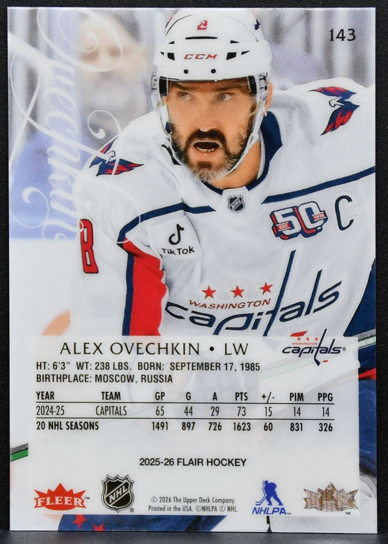 2025-26 Flair Alex Ovechkin 143 Washington Capitals 5367