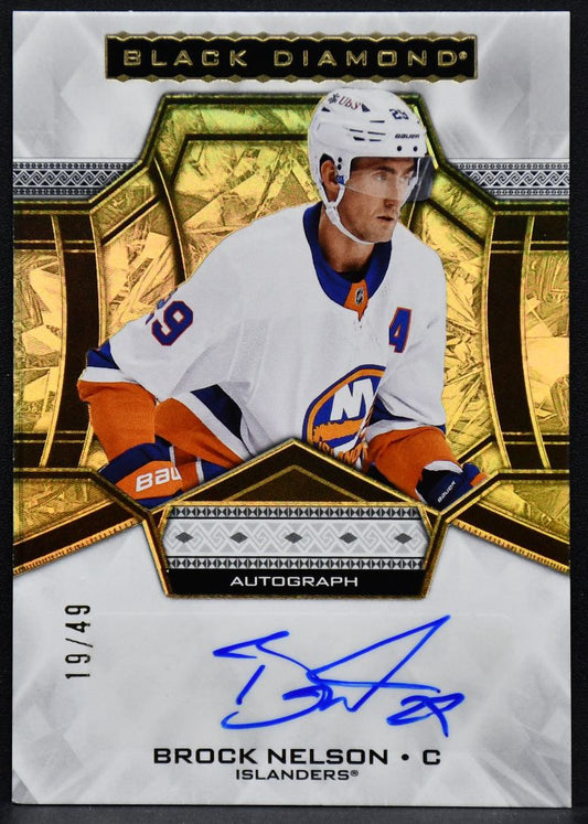 24-25 UD Black Diamond Autographs Brock Nelson BDB-NE Islanders Auto 19/49 5396
