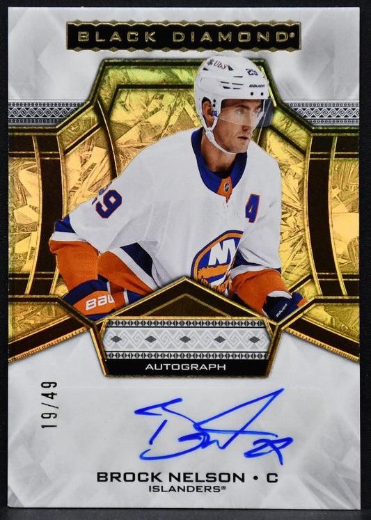 24-25 UD Black Diamond Autographs Brock Nelson BDB-NE Islanders Auto 19/49 5396