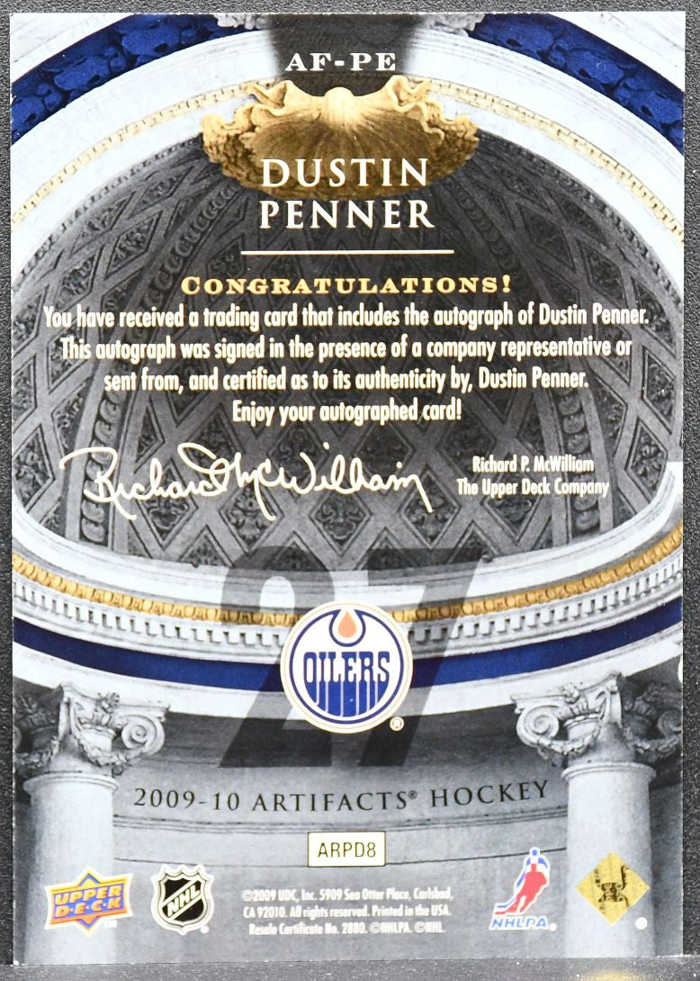 2009-10 Upper Deck Artifacts Autofacts Dustin Penner AF-PE Auto 0466