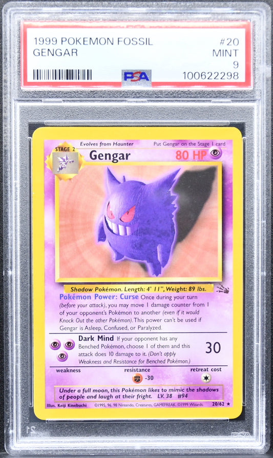 Pokémon Fossil Gengar (20) 20 Rare Unlimited PSA 9 MINT English