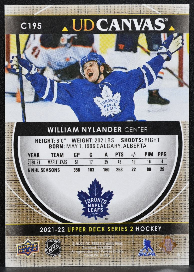 2021-22 Upper Deck Series 2 UD Canvas William Nylander C195 Maple Leafs 0108