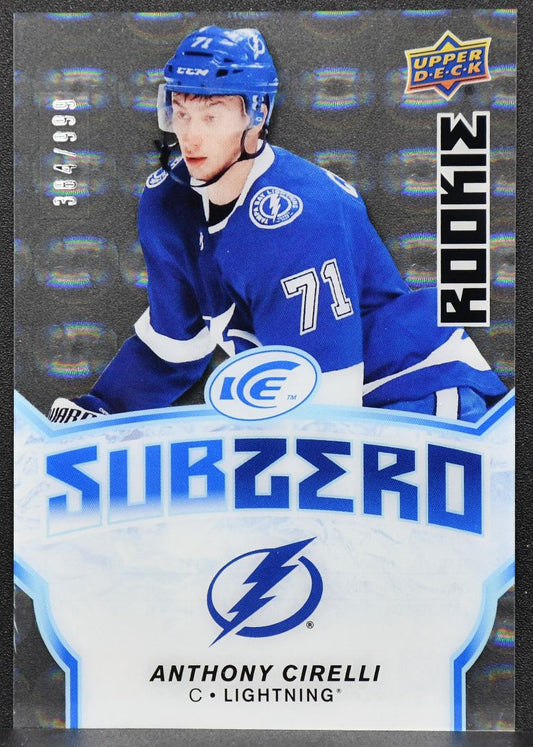 2018-19 UD Ice SubZero RC Anthony Cirelli SZ-33 Tampa Bay Lightning RC 384/999 5319