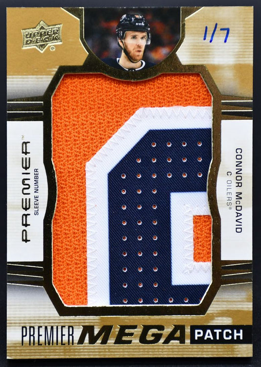 Écusson Mega Patch Connor McDavid PMP-CM 1/7, numéro de manche UD Premier 2022-23