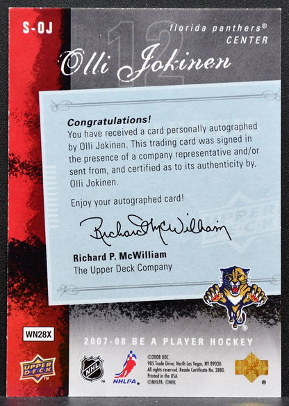 2007-08 Upper Deck Be a Player Signatures Olli Jokinen Phoenix Coyotes Auto 2374