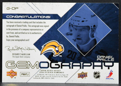 2008-09 Upper Deck Black Diamond Gemography Daniel Paille G-DP Sabres Auto 2441