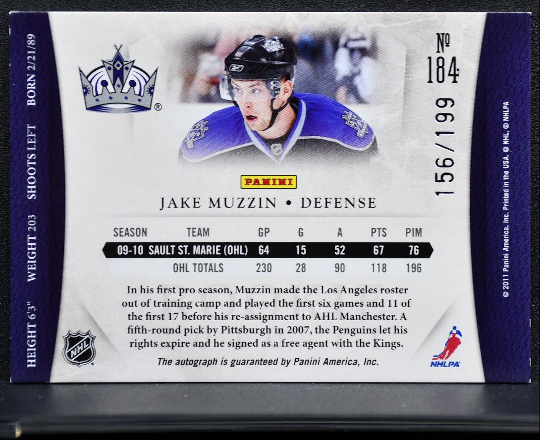 2010-11 Panini Dominion Auto Jake Muzzlin 184 Auto /199 3149