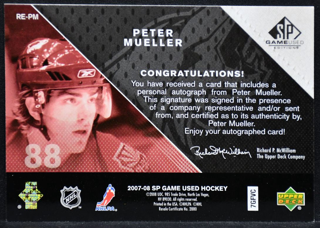 2007-08 SP Game Used Rookie Exclusives Autographs Peter Mueller RC Auto /100