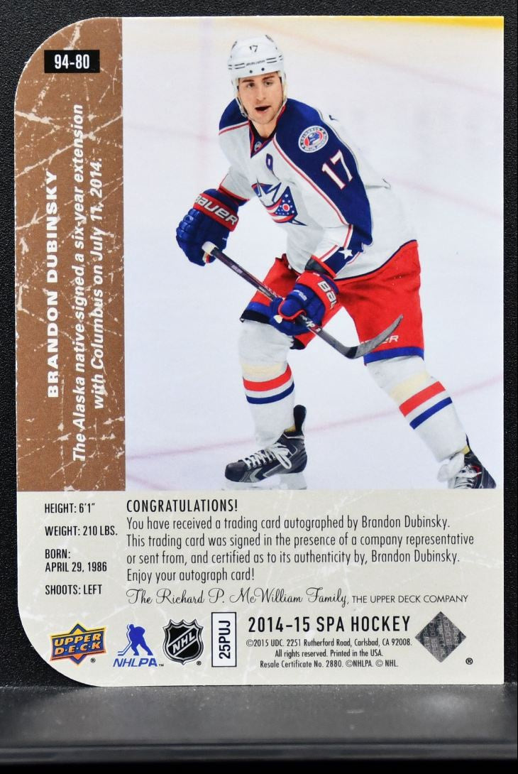 2014-15 SP Authentic 94-95 Retro Die Cut Autographs Dubinsky Jackets Auto 0543