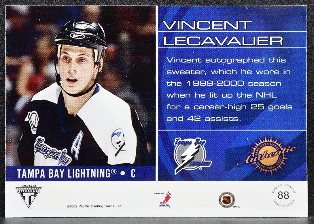 2002-03 Pacific Private Stock Titanium Draft 2002 Edition Lecavalier Jersey 6069