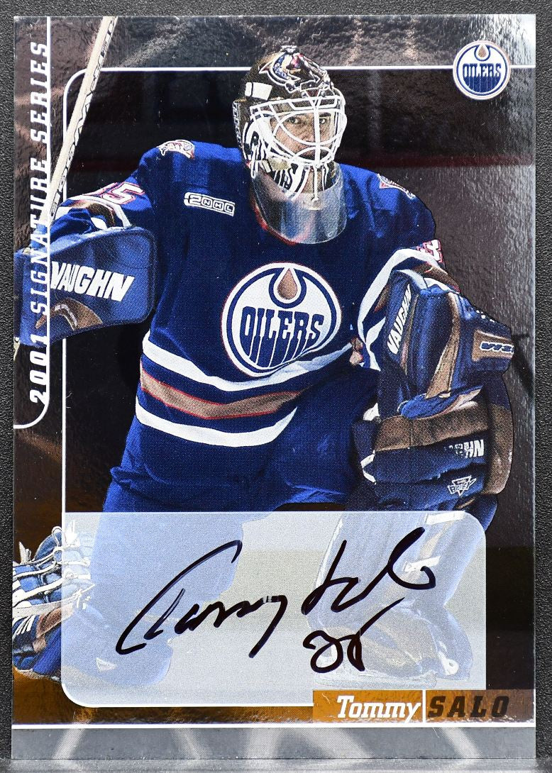 2000-01 In The Game Signature Series Tommy Salo 67 Edmonton Oilers Auto 4815