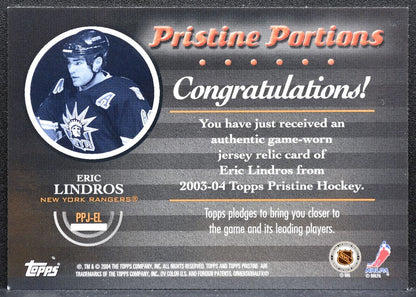 2003-04 Topps Pristine Portions Jersey Eric Lindros PPJ-EL Rangers Jersey 2660