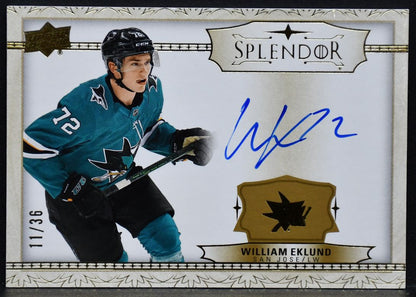 2022-23 UD The Cup Splendor William Eklund SP-WE San Jose Sharks Auto 11/36