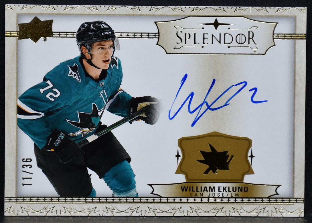 2022-23 UD The Cup Splendor William Eklund SP-WE San Jose Sharks Auto ...