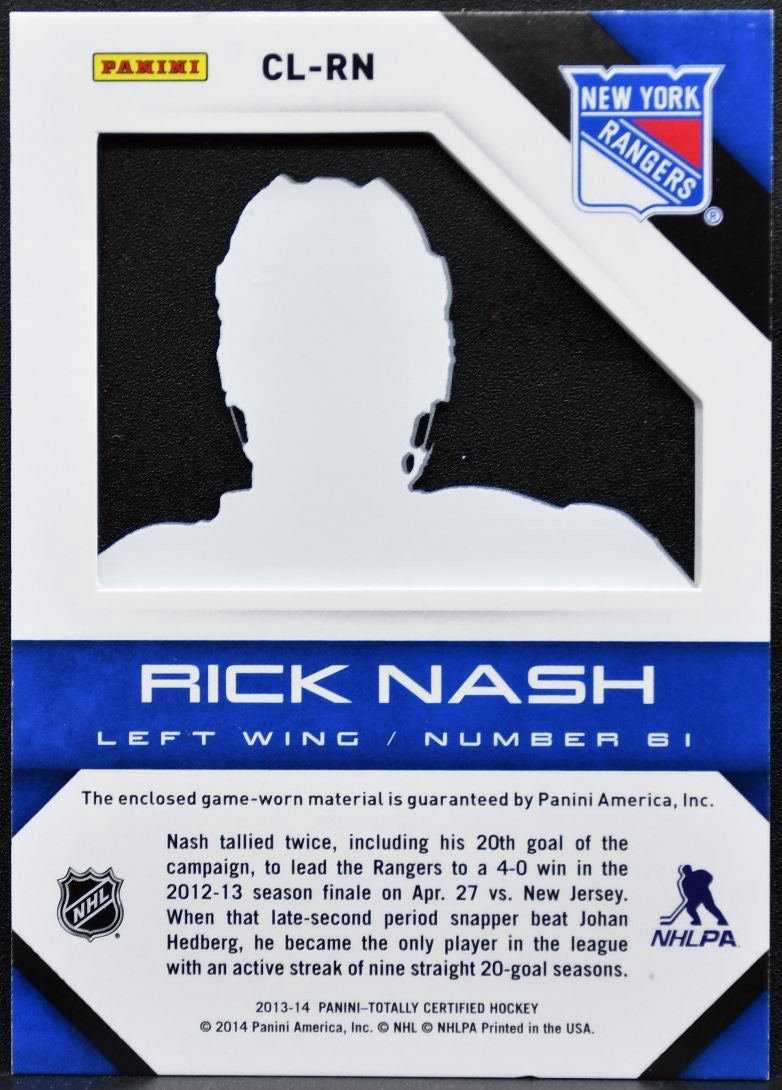 2013-14 Panini Totally Certified Clear Cloth Red Jersey Nash /100 Jersey 1540