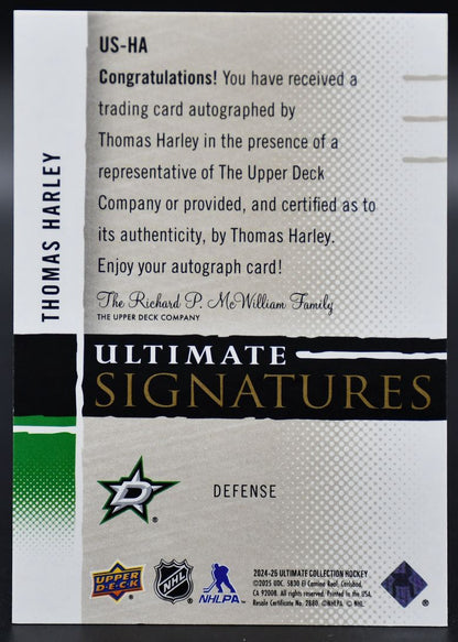 2024-25 UD Ultimate Collection Thomas Harley US-HA Dallas Stars Auto
