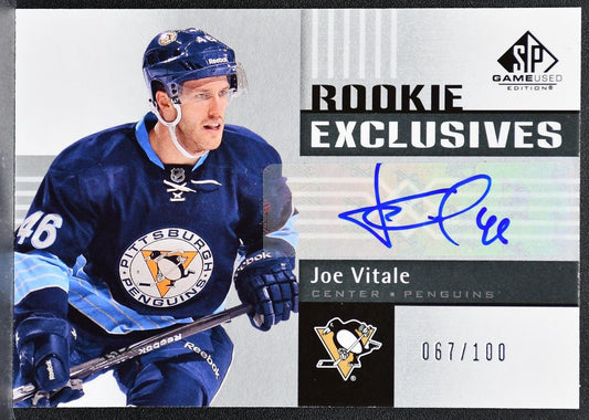 2011-12 SP Game Used Rookie Exclusives Autos Joe Vitale Penguins RC Auto 1467