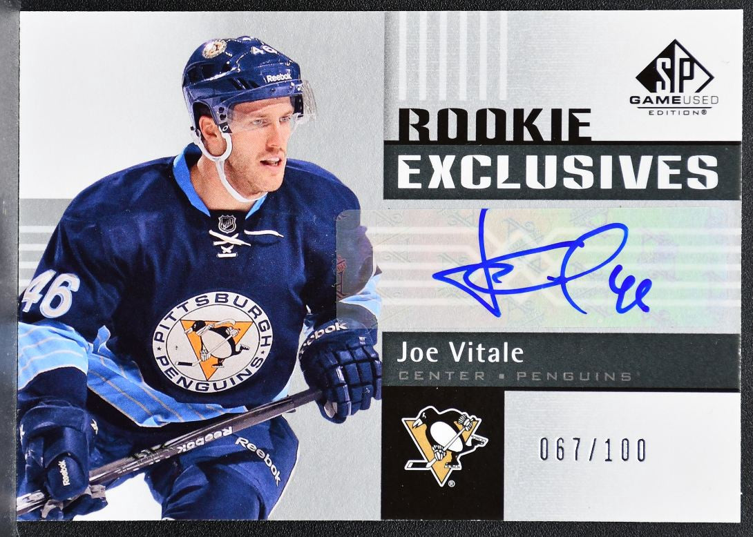 2011-12 SP Game Used Rookie Exclusives Autos Joe Vitale Penguins RC Auto 1467