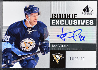 2011-12 SP Game Used Rookie Exclusives Autos Joe Vitale Penguins RC Auto 1467