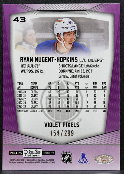 2024-25 O-Pee-Chee Platinum Violet Pixels Ryan Nugent-Hopkins Oilers 1518