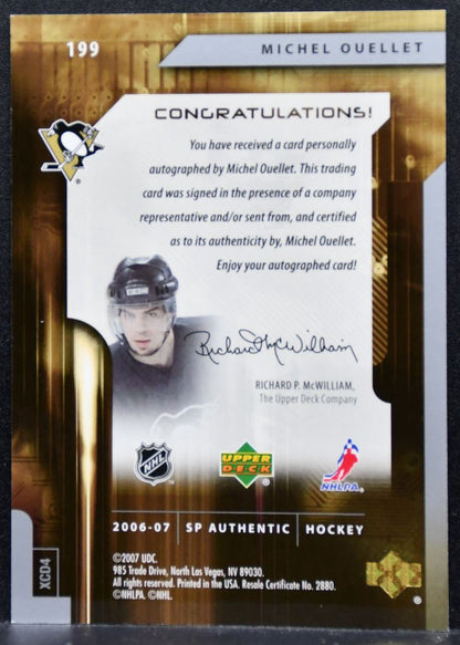 2006-07 SP Authentic Future Watch Michel Ouellet Penguins RC Auto 544/999 7089