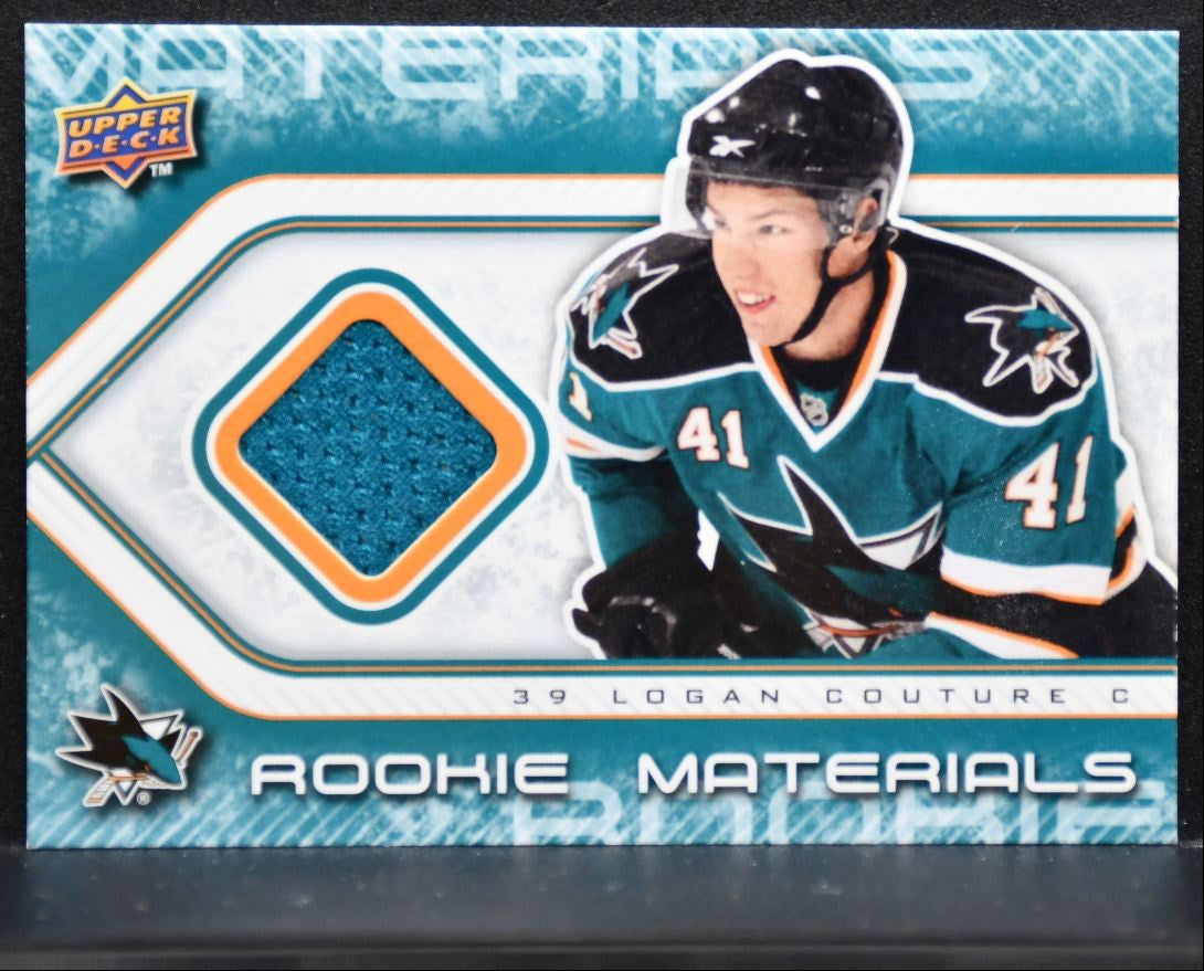 2009-10 UD Series 2 Rookie Materials Logan Couture RM-LO Sharks RC Jersey 3261