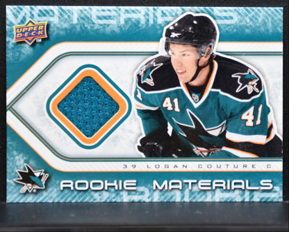 2009-10 UD Series 2 Rookie Materials Logan Couture RM-LO Sharks RC Jersey 3261