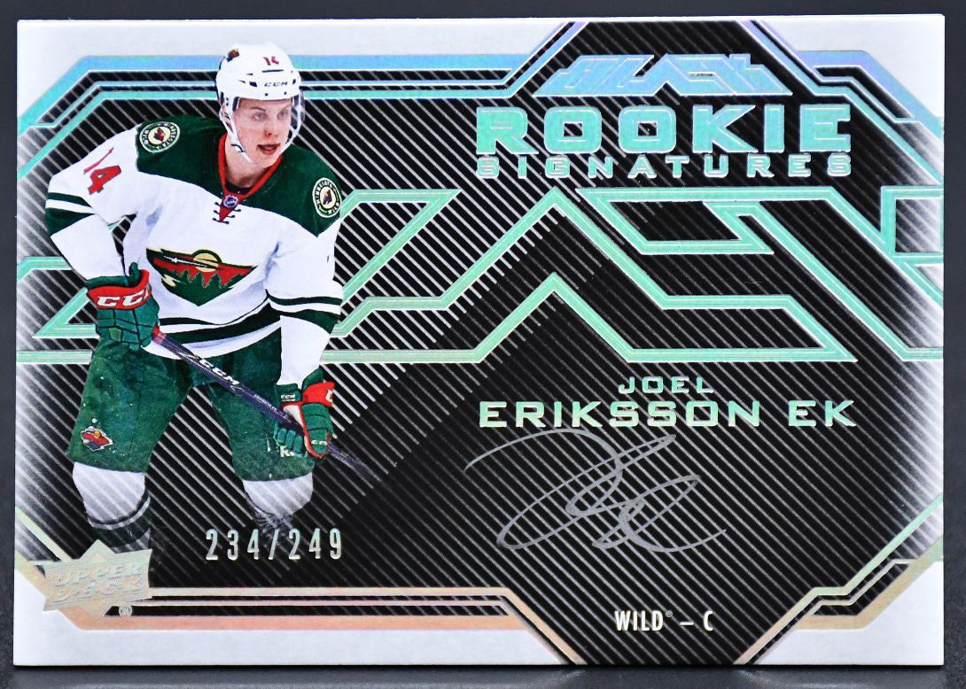 2016-17 UD Black Rookie Signature Joel Eriksson Ek SR-JE RC Auto 234/249
