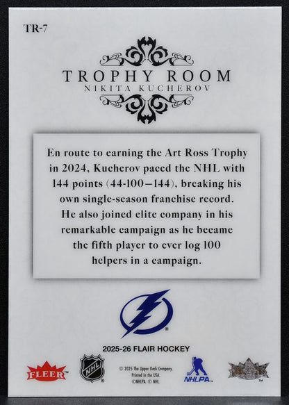 2025-26 Flair Trophy Room Nikita Kucherov TR-7 Tampa Bay Lightning 8648
