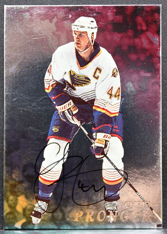 1998-99 Be a Player Autographs Chris Pronger 123 St. Louis Blues Auto 7057