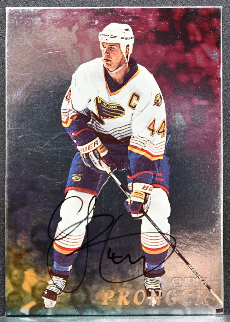 1998-99 Be a Player Autographs Chris Pronger 123 St. Louis Blues Auto 7057