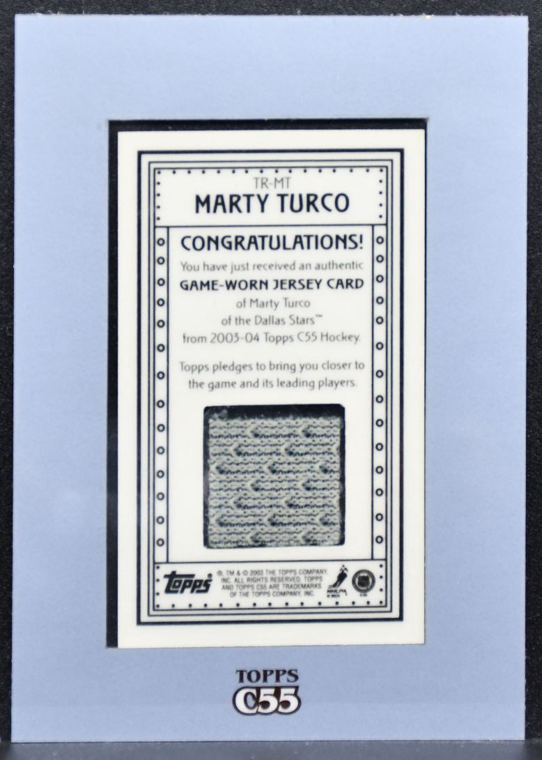 2003-04 Topps C55 Relics Marty Turco TR-MT Dallas Stars Jersey 4637