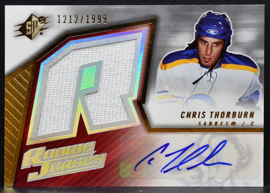 2005-06 SPx Rookie Jersey Auto Chris Thorburn RC Auto 1212/1999 Jersey 1032