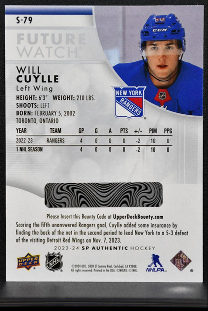 2023-24 SP Authentic Future Watch Spectrum FX Will Cuylle S-79 Rangers RC 2973