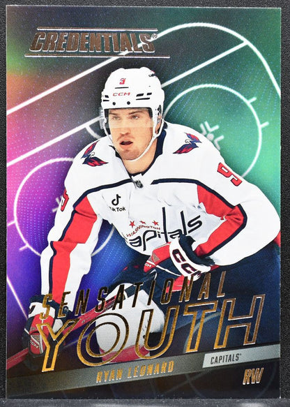 2025-26 UD Credentials Sensational Youth Ryan Leonard SY-21 Capitals RC 8556