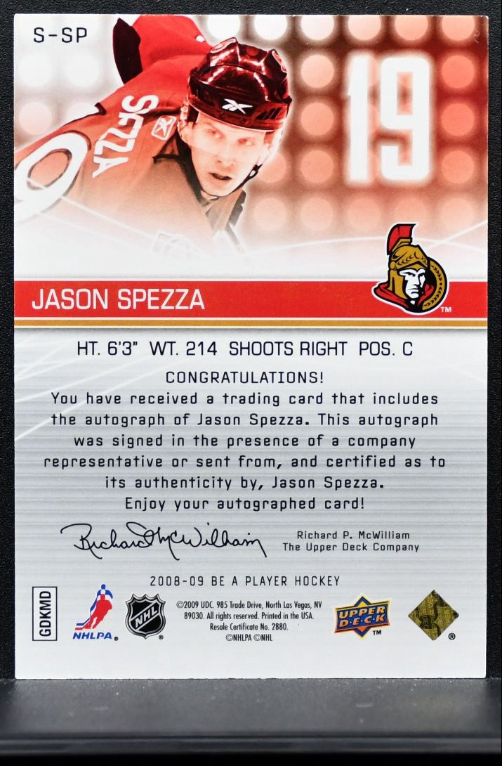 2008-09 Upper Deck Be a Player Signatures Jason Spezza Ottawa Senators Auto 0529