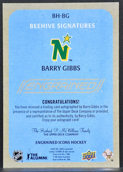 25-26 UD Engrained Icons Beehive Portrait Signatures Gibbs BH-BG North Stars 6065