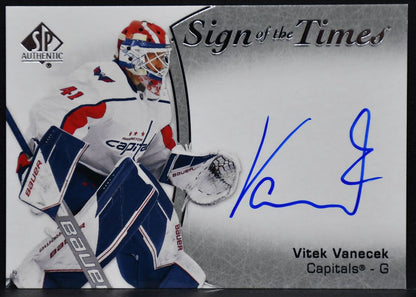 2021-22 SP Authentic Sign of the Times Vitek Vanecek SOTT-VV Capitals Auto