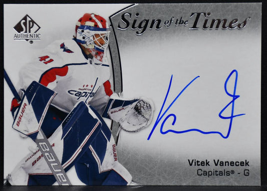 2021-22 SP Authentic Sign of the Times Vitek Vanecek SOTT-VV Capitals Auto