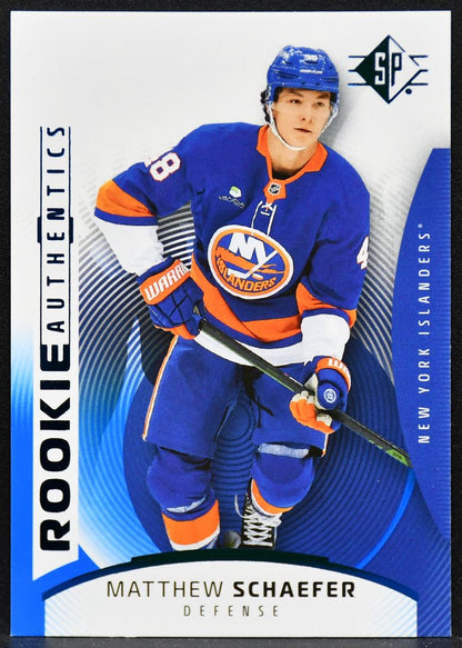 2025-26 SP Rookie Authentics Blue Matthew Schaefer 111 Islanders RC 4876