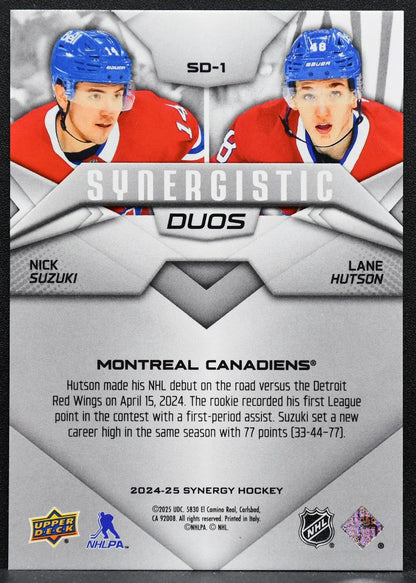 2024-25 UD Synergy Synergistic Duos Stars and Rookies Suzuki / Hutson RC 6644