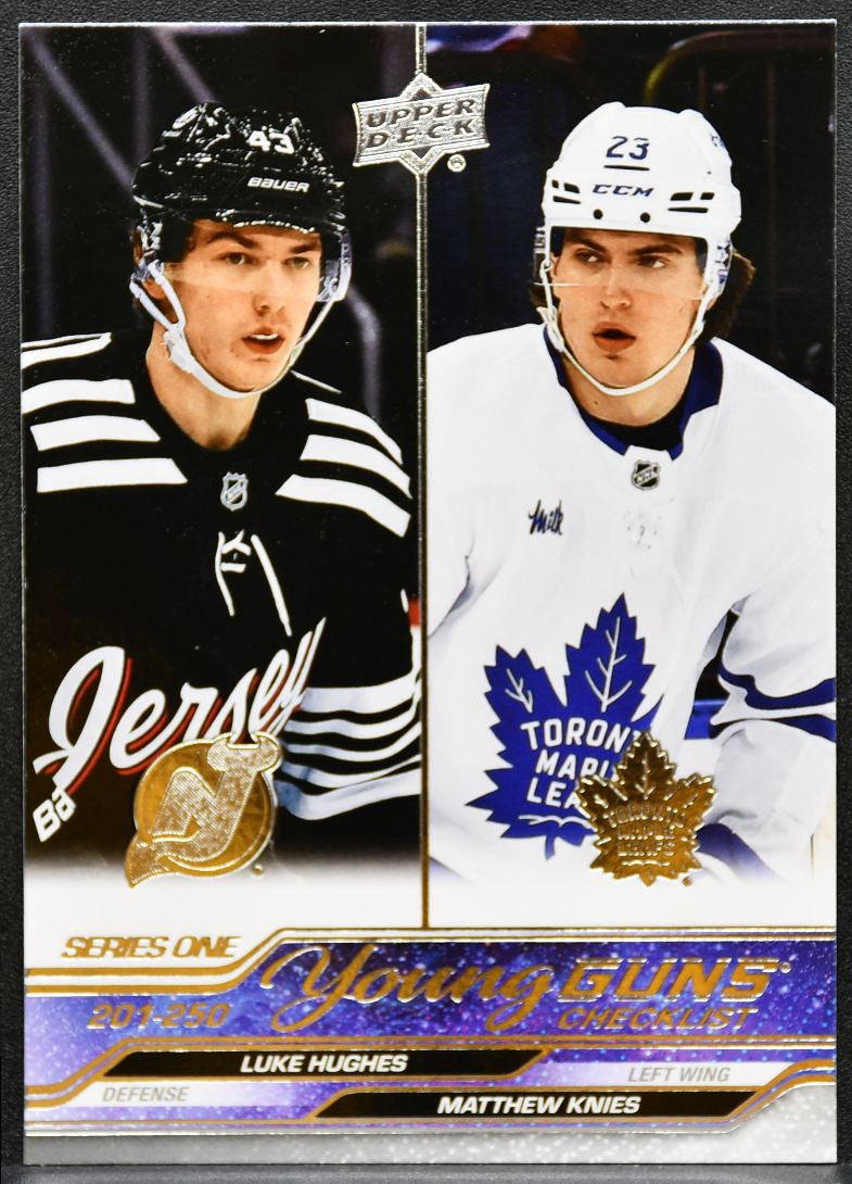 2023-24 UD S1 Young Guns Checklist Hughes / Knies Devils/Maple Leafs RC 0236