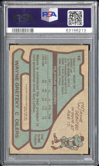 Topps Wayne Gretzky Rookie 1979 Edmonton Oilers PSA 4