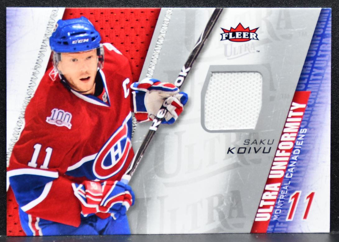 2009-10 Fleer Ultra Uniformity Saku Koivu UU-SK Montreal Canadiens Jersey 8062