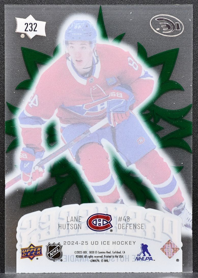 2024-25 Upper Deck Ice Premieres Green Lane Hutson 232 Canadiens RC 008/199 7873