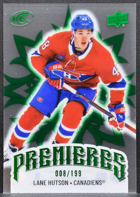 2024-25 Upper Deck Ice Premieres Green Lane Hutson 232 Canadiens RC 008/199 7873