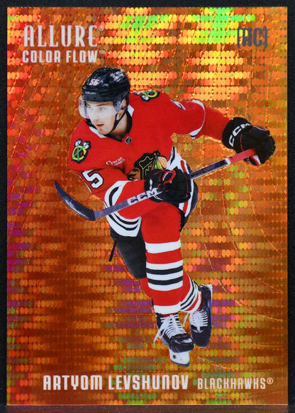 2025-26 UD Allure Color Flow Red-Orange Levshunov Blackhawks RC 173/399 5125